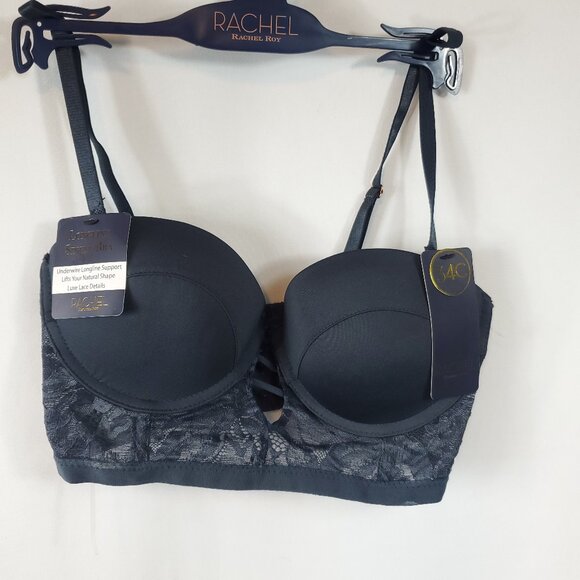 Rachel Roy Navy Blue Luxe Lace Longline Single Bra Sz 34C NWT - Picture 1 of 8